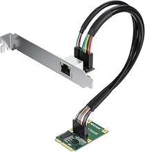 Load image into Gallery viewer, Mini PCIe 2.5G Ethernet Network Card, Realtek RTL8125 Controller, 10/100/1000/2500 Mbps Single RJ45 Port, 2.5Gb NIC with LED Light and 0.98ft Cable, Ethernet Card for Windows/Windows Server/Linux
