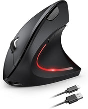 Load image into Gallery viewer, TECKNET Ergonomic Mouse, Rechargeable Vertical Ergo Mouse Wireless, Silent 2.4GHz 6 Buttons Optical Carpal Tunnel Mouse, 5 Adjustment Levels, Up to 4800DPI Wireless Mouse for Laptop, Desktop, PC
