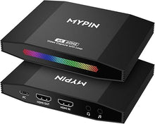 Load image into Gallery viewer, 4K 60fps HDMI Video Game Capture and Passthrough Support HDR &amp; VRR,1080P 120fps Capture for Games Console Live Streaming and Video Recording in 4K
