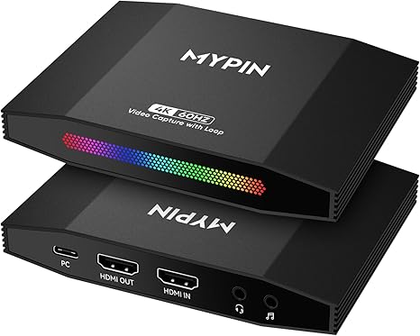 4K 60fps HDMI Video Game Capture and Passthrough Support HDR & VRR,1080P 120fps Capture for Games Console Live Streaming and Video Recording in 4K