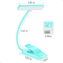 Load image into Gallery viewer, Gritin 19 LED Rechargeable Book Light for Reading in Bed with Memory Function- Eye Caring 3 Color Temperatures,Stepless Dimming Brightness,80 Hrs Runtime Clip On Book Light for Book Lovers-Blue
