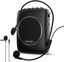 Load image into Gallery viewer, Ultra Portable Voice Amplifier Microphone and Speaker Set - Rechargeable Mini PA System with Lavalier/Headset Mic for Teachers, Classroom, Tour Guides - (Newest Model)
