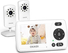 Load image into Gallery viewer, Video Baby Monitor with 2 Cameras, 2.4&#39;&#39; Portable Travel Screen, Baby Monitor No WiFi, 1000ft Long Range Transmission, Infrared Night Vision, VOX Mode, 20H Battery, Smart Alert
