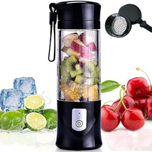 Load image into Gallery viewer, Portable Blender, USB Travel Juice Cup Baby Food Mixing Juicer Machince with Updated 6 Blades with Powerful Motor 4000mAh Rechargeable Battery,13Oz Bottle(black)
