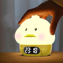 Load image into Gallery viewer, RUISHINE Alarm Clock Lights for Kids-Duck Night Lights,Temperature Display,RGB Color Changing, Wake up Timer, Rechargelable Touch Lamp for Breastfeeding,Silicone Baby Nursery Nightlight Duck
