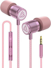 Load image into Gallery viewer, LUDOS Ultra Wired Earbuds in-Ear Headphones, 5 Years Warranty, Earphones with Microphone, Noise Isolating Ear Buds, Memory Foam for iPhone, Samsung, School Students, Kids, Women, Small Ears - Pink
