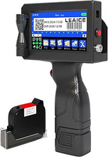 Load image into Gallery viewer, Handheld Inkjet Printer with 42ml Black Quick-Drying Ink Cartridge, Portable Handheld Printer Gun Printing Height 0.08-0.5 Inch for Text QRCode Barcode Batch Number Label Logo Image for Any Surface
