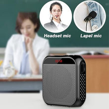 Load image into Gallery viewer, Portable Voice Amplifier for Teachers,Rechargeable Microphone for Teachers, Small Speaker Amplifier with Wired Microphone,Pa System for Outdoors, Teaching, Meeting, Presentation, etc(Black)
