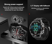 Load image into Gallery viewer, Smart Watch Built-in Bluetooth Earbuds Combo,2 in 1, Noise Cancelling, Heart Rate Monitor, Sleeping Monitor, Music Control, Various dials, Round Fitness Tracker (New Generation with 1 Belt)
