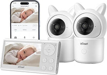 Load image into Gallery viewer, ieGeek Baby Monitor with 2 Cameras, Split-Screen Video Baby Monitor with Audio and 1080P Camera 4.3&quot; Screen - Night Vision, Two-Way Talk, Cry &amp; Motion Detection, Pan-Tilt-Zoom via Screen and Free APP…
