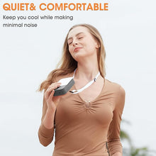 Load image into Gallery viewer, Andwing Portable Neck Fan Rechargeable, Mini Fan Handheld with Waist Clip 3 Speed Adjustable, Leafless Personal Fan for Home Office Outdoor Travel (Grey)

