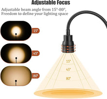 Load image into Gallery viewer, Zoomable LED Reading Lights for Bed Headboard, Clip on Spotlight Lamp for Desk, Dorm Bed, Dimmable USB Clamp Book Light with Flexible Gooseneck, Adjustable Beam Angle 15°-80°
