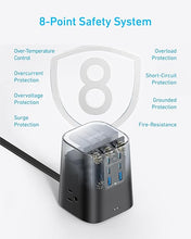 Load image into Gallery viewer, Anker Charging Station (100W), 9-in-1 USB C Power Strip with 300J Surge Protection, for iPhone 15 and MacBook, 5 ft Flat Cable and Plug, 4 USB C and 2 USB A Ports, 3 AC Outlets, for Home, Office
