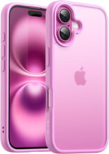 Load image into Gallery viewer, JETech Matte Case for iPhone 16 6.1-Inch, Shockproof Military Grade Drop Protection, Frosted Translucent Back Phone Cover, Anti-Fingerprint (Pink)
