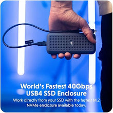 Load image into Gallery viewer, HyperDrive Next Portable 40Gbps USB4 M.2 NVMe SSD Enclosure with M.2 NVMe SSDs up to 4TB for PS5, Windows 10, macOS 12.4, and newer, Water/Dust Resistant, Fits M.2 SSD Enclosures 2230/2240/2260/2280mm
