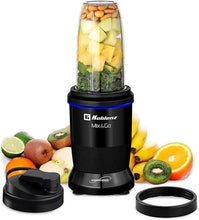 Load image into Gallery viewer, Koblenz Mix&amp;Go Personal Blender, Portable Size Blender for Shakes and Smoothies with Auto-Stop Function, 1000w Motor, Stainless Steel Blades, To-Go Cup, Easy to Clean, Black
