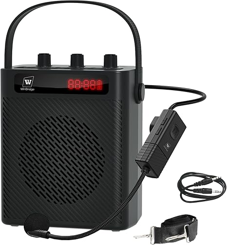 Voice Amplifier Wireless Microphone 30W Portable Lightweight Bluetooth 5.3 Mini Pa System for Teachers, 2900mAh Rechargeable Small Speaker with Headset Mic for Classroom, Speaking, Presentation