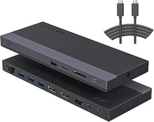 Load image into Gallery viewer, WAVLINK Laptop Docking Station 3 Monitors, 4K Triple Monitor Docking Station with PD 100W, 2DP+HDMI, 4 USB 3.0, Gigabit Ethernet, TF/SD for MacBook, Dell, Lenovo, HP, and Other USB C Laptops
