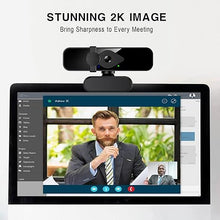 Load image into Gallery viewer, 2K Ultra HD Webcam, Computer Camera, USB Webcam for PC Monitor Laptop Desktop - External Web Camera with Microphone, USB C Adapter, Privacy Cover for Video Conferencing, Streaming &amp; Online Learning
