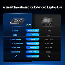 Load image into Gallery viewer, llano Gaming Laptop Cooler, Laptop Cooling Pad Stand with 5.5inch External Cooling Fan, Fast Cooling Computer Laptop 15.6-21in, Adjustable Speed, Touch Control, 3-Port USB A, A Mouse Pad Included
