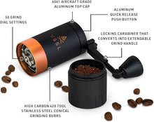 Load image into Gallery viewer, VSSL Java G25 Coffee Manual Coffee Grinder, Up To 25 Gram Capacity, Stainless Steel Conical Burr, Carbon
