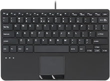 Load image into Gallery viewer, Perixx PERIBOARD-525 US, Wired Mini USB Keyboard with Touchpad - X Type Scissor Keys - 11.18x7.17x1.1 Inches - Build-in 2 USB Hubs - US English
