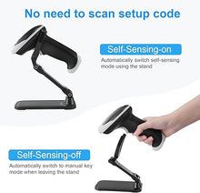 Load image into Gallery viewer, Bluetooth Barcode Scanner, Wireless Bar Code Scanners with Stand 3 in 1 Bluetooth &amp; 2.4G Wireless &amp; USB Wired Connection Qr Code Scanner Handheld 1D&amp;2D&amp;PDF417 Data Matrix Automatic Barcode Reader
