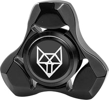 Load image into Gallery viewer, FREELOVE Metal Fidget Spinner, Stainless Steel Heavy, Long Spinning Toys, Cool Silent, Small Mini Fox Figette Spiner for Adults Men Anxiety, Quiet Bearing, Black
