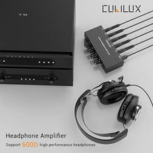 Load image into Gallery viewer, Cubilux 4-Channel 6.35 Headphone Amplifier Aluminum Audio Amp,Ultra-Low Noise Mini Earphone Splitter for Music Sharing/Monitoring, 1/4 &quot;TRS Headphone Output and TRS Audio Input-DC 5V Power Supply
