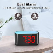 Load image into Gallery viewer, HOUSBAY Digital Alarm Clock for Bedrooms - Large Display Easy to Read Across The Room, 7 Larger Color Night Light, Dual Alarm, Dimmer, Adjustable Volume, True Battery Backup
