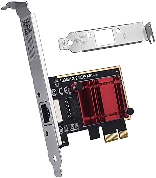 2.5GBase-T PCIe Network Card RTL8125B 2500/1000/100Mbps PCI Express Gigabit Ethernet Adapter NIC J45 LAN Controller Support PXE for Windows/Linux/MAC