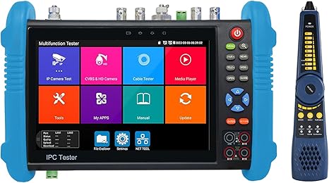 Anpviz CCTV Camera Tester, 8MP Full Features IPS Touch Screen Monitor CCTV Tester, 5 in 1 AHD CVI TVI CVBS IP Camera Tester, Support DMM OPM VFL TDR Feature POE PTZ WiFi 4K HDMI, IPC-9800MOVTADHS Plus