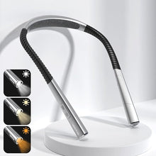 Load image into Gallery viewer, Vekkia LED Neck Reading Light Rechargeable, Book Light for Reading in Bed, 3 Colors &amp; 5 Brightness Adjustable, Long Lasting. Great for Reading, Knitting, Camping &amp; Repairing
