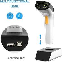 Load image into Gallery viewer, NetumScan Wi-Fi QR Barcode Scanner, Bluetooth Automatic 1D 2D Bar Code Scanner Supports TCP/UDP Network Protocols for Inventory, POS, Computer, Tablet, iPhone, iPad, Android
