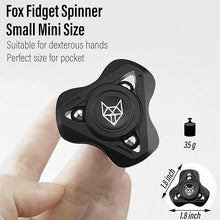Load image into Gallery viewer, Freelove Upgraded Fox Tri 1.8'' Fidget Spinner with Steel Beads, Luminous Metal Spinners Toys for Adults, Premium Bearing 2~4 Min, Autism Sensory ADHD Anxiety Focus Meditation, Aluminum Alloy, Black

