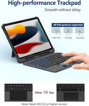 Load image into Gallery viewer, for ipad 9th/8th/7th Generation Case with Keyboard, for ipad Air 3rd/Pro 10.5 Detachable Keyboard Case with Touchpad, Pencil Holder, 2 BT Device Connection
