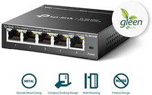 Load image into Gallery viewer, TP-Link TL-SG105E | 5 Port Gigabit Switch | Easy Smart Managed | Plug &amp; Play | Desktop/Wall-Mount | Shielded Ports | QoS, Vlan, IGMP and Link Aggregation | Ethernet Splitter | Network Hub | Black
