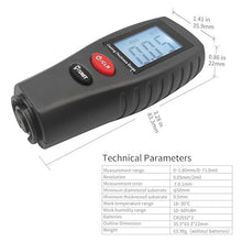 Load image into Gallery viewer, Paint Thickness Gauge | Digital Meter for Automotive Coating Thickness Gauge Tester | High Contrast Backlight LCD | Resolution 2mils | Auto Power Off | Auto Digital Calibration Data Hold Mini Size
