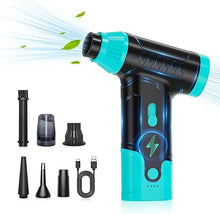 Load image into Gallery viewer, Compressed Air Duster Keyboard Cleaner - Electric Duster Canned Air Blower Keyboard Cleaning Kit Canned Air Duster 110000RPM Cleaner Mini Blower Spray Dust Off Car Vacuum Pc Cleaning kit (Green)
