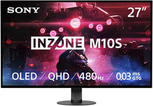 Load image into Gallery viewer, Sony INZONE M10S 27” OLED QHD (2560x1440) 480Hz 0.03ms GTG NVIDIA G-SYNC Compatible Gaming Monitor DisplayHDR 400, Anti-Glare, DisplayPort 2.1 (UHBR10), VRR HDMI 2.1, USB, Tilt/Swivel/Height
