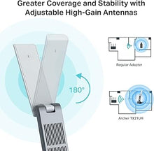 Load image into Gallery viewer, TP-Link AX1800 WiFi 6 USB Adapter for Desktop PC (Archer TX21UH) Wireless Network Adapter with 2.4GHz, 5GHz, MU-MIMO, OFDMA, High Gain Dual Band 5dBi Antenna, WPA3, Supports Windows 11/10
