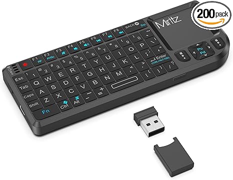 2.4GHz Mini Wireless Keyboard with Touchpad, Lightweight Rechargeable Ultra Mini Thin USB with RGB Backlit Keyboard, Plug and Play, Fits for HTPC, for PS3/4