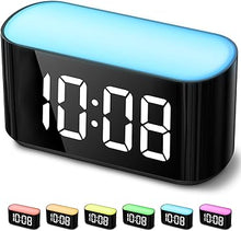 Load image into Gallery viewer, HOUSBAY Digital Alarm Clock for Bedrooms - Large Display Easy to Read Across The Room, 7 Larger Color Night Light, Dimmer, True Battery Backup, Adjustable Volume
