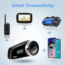 Load image into Gallery viewer, FODSPORTS FX6 Bluetooth Motorcycle Headset FX6 1000m 6 Riders Motorbike Intercom Universal Bluetooth Motorcycle Helmet Communication System Voice Dial/Usable While Charge (1 Pack FX6S with LED)
