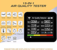 Load image into Gallery viewer, BAUSATZ 14 in 1 Air Quality Monitor, Formaldehyde Detector, Temperature&amp;Humidity Meter, Sensor, Tester; Detect PM2.5/PM1.0/HCHO/PM10/CO/CO? Micron Dust, Test Indoor TVOC Volatile Organic Compound Gas
