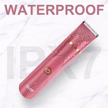 Load image into Gallery viewer, OLOV Electric Body Hair Trimmer - Groin Trimmer for Men - Bikini Trimmer Women - Wet/Dry Shaver Groomer, Replaceable Ceramic Blade Heads, USB Recharge Dock, Waterproof Hygiene Razor, Red

