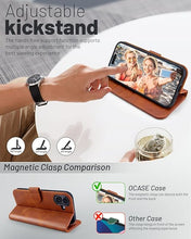 Load image into Gallery viewer, OCASE Compatible with iPhone 16 Wallet Case, PU Leather Flip Folio Case with Card Holders RFID Blocking Kickstand [Shockproof TPU Inner Shell] Phone Cover 6.1 Inch 2024, Brown
