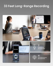 Load image into Gallery viewer, Voice Recorder with Playback, Digital Voice Recording Device with Transcription to Text, 2-inch Touch Screen Recorder, Audio Recorder Zoom Recorder Device for Lectures, Conference, Interview

