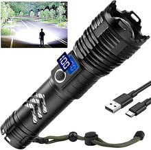 Load image into Gallery viewer, Flashlights High Lumens LED Rechargeable, 900,000 Lumen Brightest Flash Light, High Power USB Flashlight, Waterproof Handheld LED Flashlight for Camping Hiking
