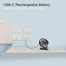 Load image into Gallery viewer, 2.7 Inch Small Fan for Kids, Tiny Fan Clip on Backpack, Umbrella, Neck, USB &amp; Battery Operated Portable Fan for Personal Outdoor Cooling, 4.2 Oz Light Weight for Kids and Women
